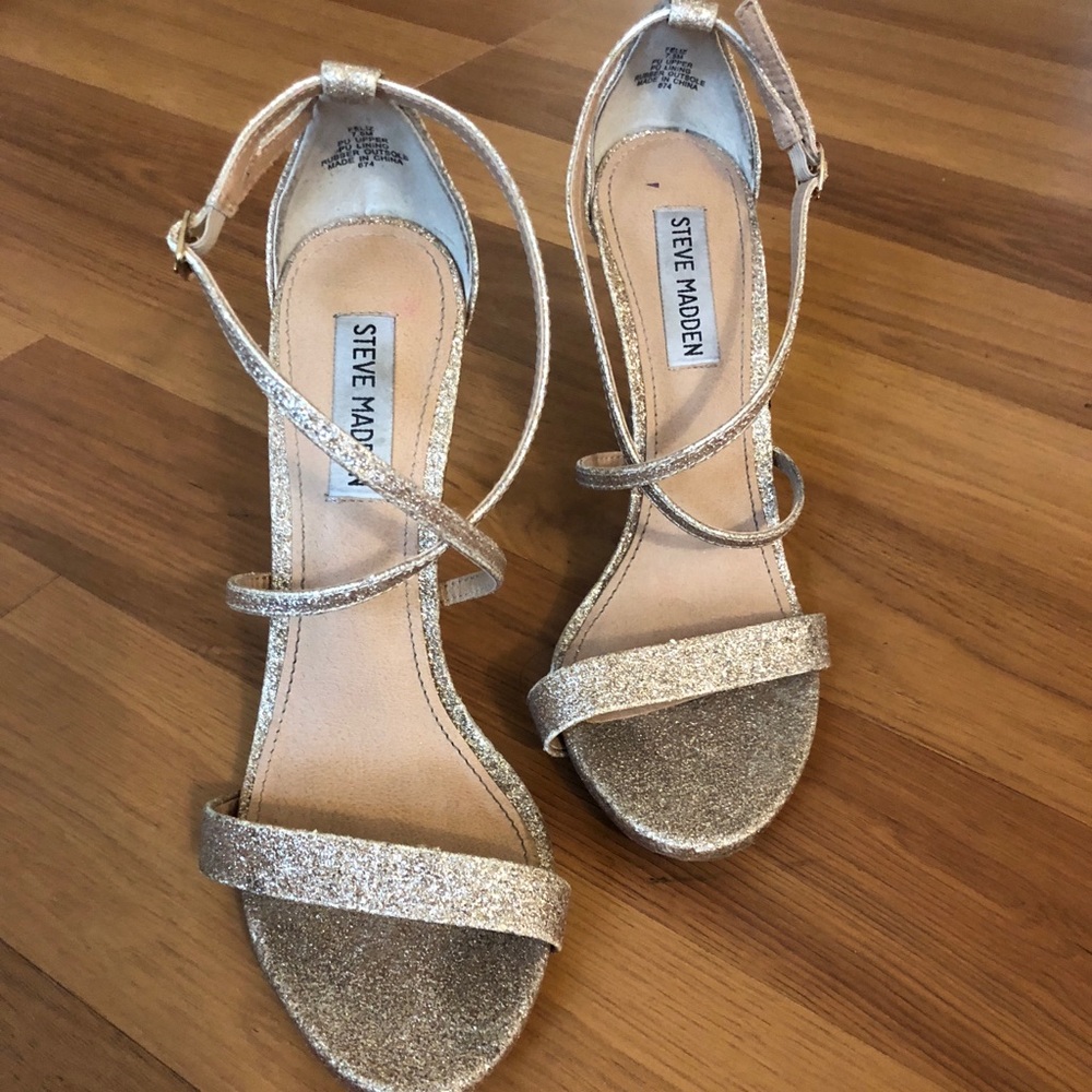 Steve Madden Gold Strappy Heels
